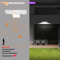 โคมไฟติดผนังพลังงานแสงอาทิตย์พร้อมเซ็นเซอร์ตรวจจับการเคลื่อนไหว Pir ไฟสวนกลางแจ้งป้องกันน้ำหมุนได้360องศา