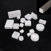 ☾☒ 4pcs White Plastic Square chair table feet cap Pipe Tube Blanking End Caps Insert Furniture Leg Plug decorative dust cover