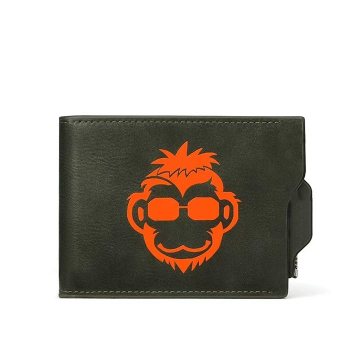 cool-animal-cartoon-avatar-men-39-s-rfid-anti-theft-brush-short-fashionable-pu-leather-zipper-multi-card-wallet