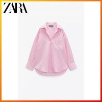 Zara เสื้อเชิ้ตแขนยาว คอปก แฟชั่นฤดูใบไม้ผลิ สําหรับผู้หญิง 9113