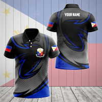 TH-POLO1-0||Customize Philippines Coat Of Arms Neon Style Unisex Adult Polo Shirtsize：XS-6XLNew product{trading up}