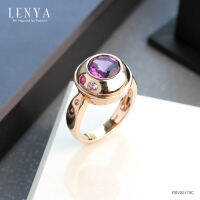 Lenya Jewelry แหวนเงินแท้ 925 ประดับอัญมณีแท้ เม็ดโต ดีไซน์สุดคลาสิค เหมาะสำหรับสวมใส่กับเสื้อผ้าทุกชุดทุกสไตล์