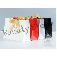 【hot sale】 ஐ✴ B41 Thickened Gift Bags White Paper Bag with Ribbon Gift boxs