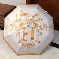 Hees ร่มอัตโนมัติขนาดใหญ่ Tri-Fold ไวนิล Anti-Ultraviolet Parasol เทพธิดาพับ Anti-Sun ของขวัญร่ม