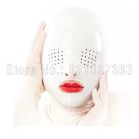 100 Latex Mesh Eyes Hood Mask Rubber Unisex Open Nose and Mouth Holes with back zipper(small holes on eyes)