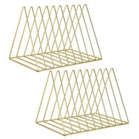 Magazine Holder, Desktop File Sorter Organizer, Files Folder Stand Desktop File Organizer 9 Slot Triple-cornered Shape Pack of 2