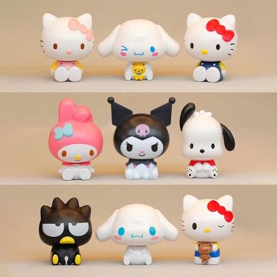 Sanrio Anime Figure Cinnamoroll Hello Kitty Kuromi Doll Cartoon Decorations Action Figures DIY Cake Decorate Toys Gifts for Kids