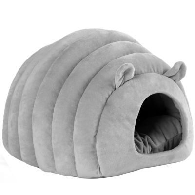 Plush Cat Bed Cusion ถุงนอนที่อบอุ่นสำหรับสุนัขลูกแมว Caterpillar รูปปิด Pet-Nest Kitty Burrow House Soft Tent