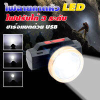 Furg ไฟฉายคาดหัว LED High power headlamp ปรับได้ 3 ระดับ ชาร์จไฟ USB ภายในกล่องมี USB และอุปกรณ์คาดหัว