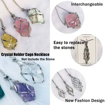 PUNCK Crystal Holder Necklace Cage Gold, 2023 New Crystal Stone