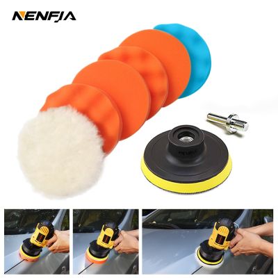 8Pcs Buffing Pad Set Thread 3 inch Auto Car Polishing pad Kit for Car Polisher Drill Adaptor M10 Power Tools accessories