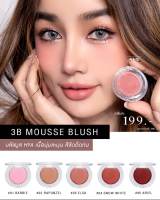 บลัชมูส แฟลช ไฮไลท์ 3B Mousse Blush บลัชมูส กระแต เนื้อนุ่มฟูสีสวยละมุน  เพียง 199 .-