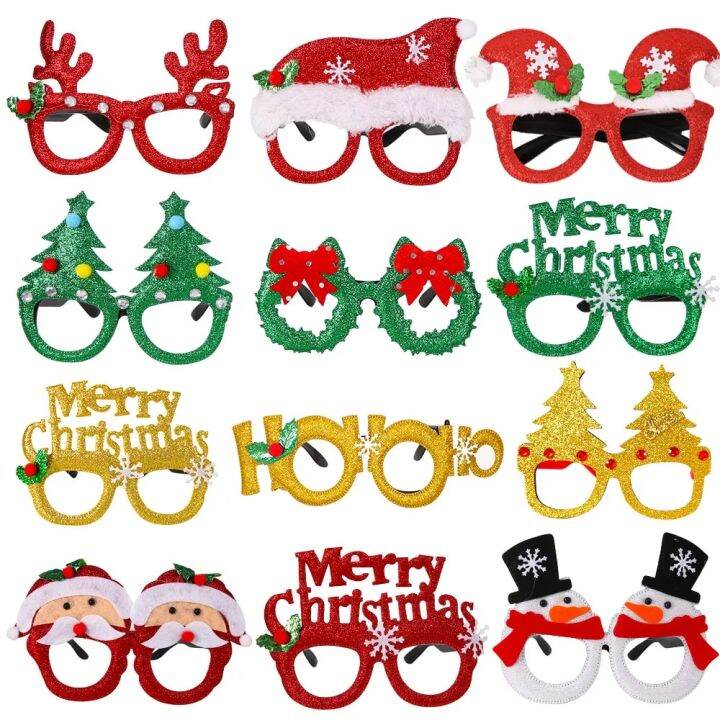Christmas Glasses Plastic Decorative Glasses Kid Xmas Party Costume