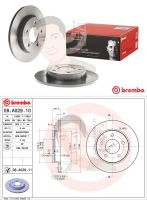 08 A029 11 จานเบรค ล้อ R (ยี่ห้อ BREMBO) รุ่น UV MAZDA มาสด้า3 (BK) 1.6 NEW 3 (BL) ปี 2005-&amp;gt;