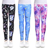 SLAIXIU Soft Girls Leggings Pencil Pants Kids Trousers Print Flower Skinny Children Leggings For 4-12 Years