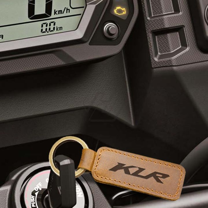 สำหรับคาวาซากิ-klr-รถจักรยานยนต์-klr650พวงกุญแจรถจักรยานยนต์แหวนกุญแจกระเป๋าหนัง