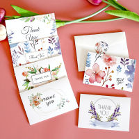 60Sets of Floral Thank You Cards Blank Inside for Party Wedding Baby Shower Flower Folding Greeting Gift Cards