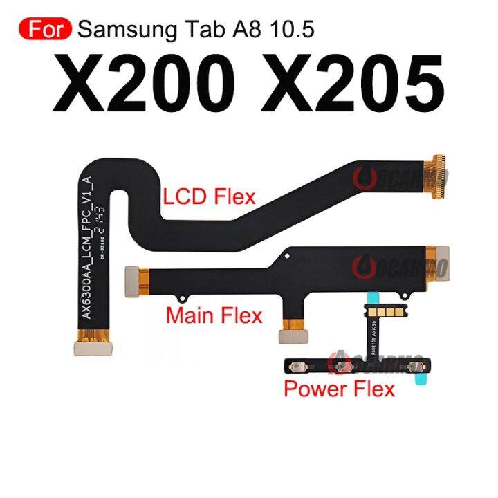 จอ-lcd-sm-x205ซัมซุงกาแล็กซีแท็บ-a8-10-5-x200-ใหม่เชื่อมต่อเมนบอร์ดหลักปริมาณพลังงานปุ่มปรับสายส่วนซ่อม