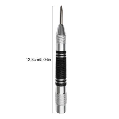HH-DDPJAutomatic Center Pin Spring Loaded Mark Center Punch Tool Wood Indentation Mark Woodworking Tool Bit Non-slip Portable Puncher