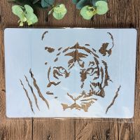 A4 Tiger DIY Layering Stencils Painting Scrapbook Coloring Embossing Album Decorative Paper Card Template Rulers  Stencils