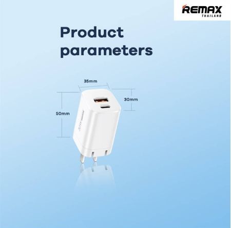remaxแท้-หัวชาร์จ-หัวชาร์จมือถือ-2พอร์ต-usb1-type-c1-30w-rp-u6-รับประกัน1ปี