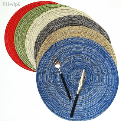 Coaster Table Mat Ramie Insulation Pad Solid Round Design Placemats Linen Non Slip Kitchen Accessories