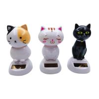 Cat Shaking Head Car Cat Decor Solar Dancing Toys Cat Tiger Ornaments Figures Bobble Head For Window Party Car Desk Home Kids Gift superior