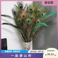 ✽ Xinjiang free shipping imported pure natural peacock feathers tail big eyes vase decoration