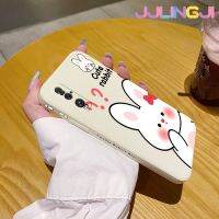 Jjlingji เคสสำหรับออปโป้ไฟนด์ X2 Pro เคสการ์ตูนน่ารักกระต่ายเคสมือถือนิ่มบางเคสขอบสี่เหลี่ยมด้านข้างลายซิลิโคนเคสนิ่มเคสป้องกันการกระแทก