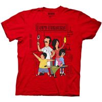 เสื้อยืดลําลอง ผ้าฝ้าย แขนสั้น คอกลม พิมพ์ลาย Bobs Burgers สไตล์เกาหลี สําหรับผู้ใหญ่ ครอบครัว EU7S