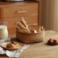 Handmade Bamboo Fruit Basket Snack Bread Basket Tray for Picnic Sundry Container Kitchen Storage Tray Dinner Serving Storage