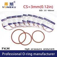 ยางซีลโอริง Fkm สีน้ำตาล2ชิ้น/ล็อตซีล Cs3mm Od51/52/53/54/55/56/57/58/60*3Mm