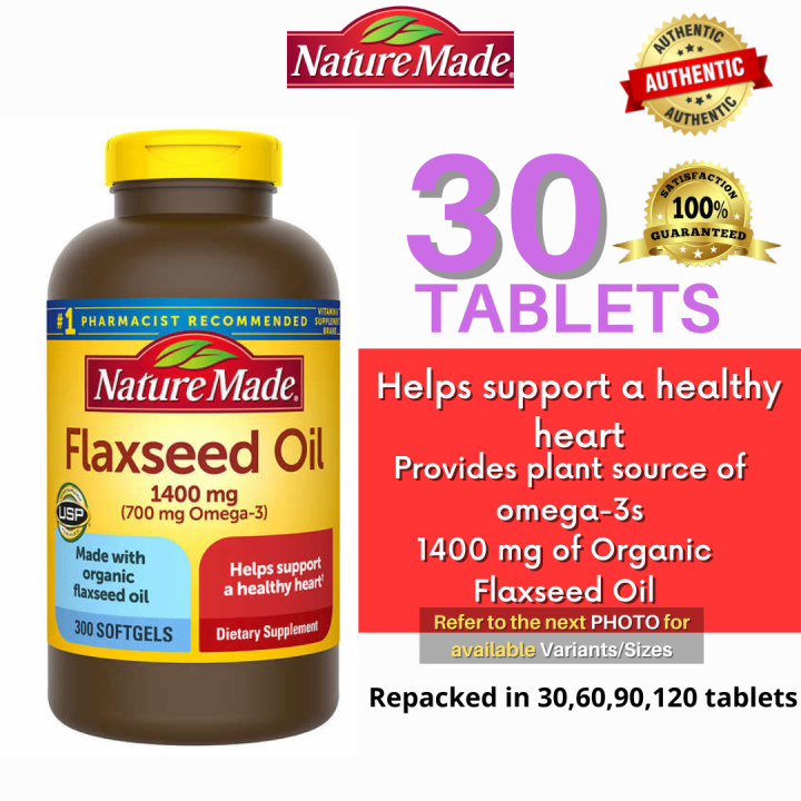 30 Softgels Nature Made Flaxseed Oil 1400 mg Lazada PH