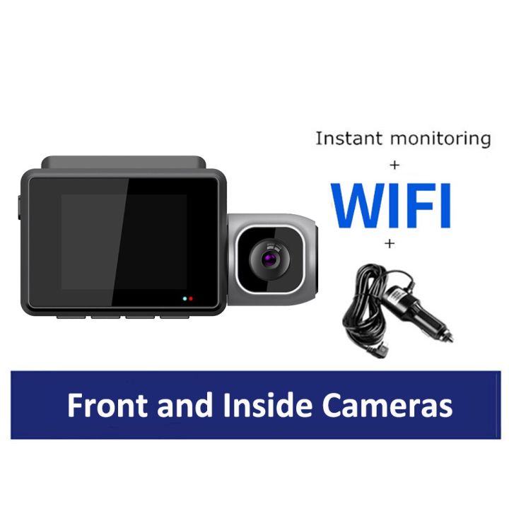กล้องติดรถยนต์ DVR 4K กล้องมองหลังหน้าในรถ Wifi บนแผงหน้ารถ GPS กล้องมองหลังเครื่องบันทึกวิดีโอการขับขี่กล่องดำจอดรถการมองเห็นได้ในเวลากลางคืน