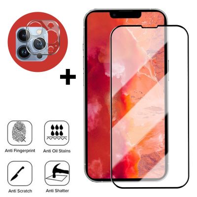 【cw】 2in1 9H Screen Protector For iPhone 13 12 11 Pro Max Mini SE 2020 Lens protection glass film For iPhone 13 12 11 7 8 XR X XS Max