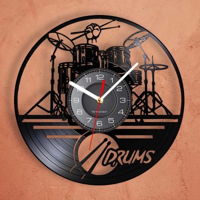 Vinyl Record Wall Clock Creative Car Led Clock Watch Drum Kit Musical Instrument Modeling Wall Hanging Clock Home Decoration
