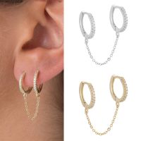 【hot】ஐ☋  Huitan Chain Earrings Personality CZ Female Earring Gifts Fashion Jewelry