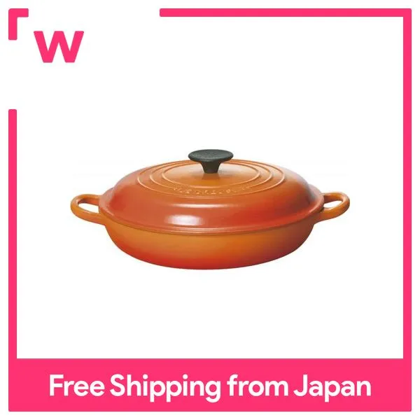 Le Creuset enamel cast iron pot buffet casserole 26 cm orange gas IH