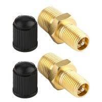 卐❈ 2Pcs ABS Brass 1/8 quot; NPT MPT Brass Air Tank Fill Valve tapones Car Wheel Tires Valves Black Gold