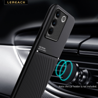 Lereach ฝาหลังที่ยึดโทรศัพท์ในรถเคสสำหรับ vivo V27 Pro V27e S16 Pro S16e TPU ผิวสัมผัสหนังเคสโทรศัพท์