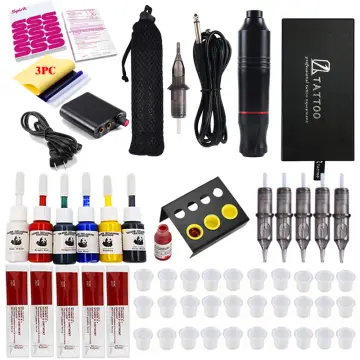 Cheap Professional Tattoo Kit 3pc Tattoo Machines Set Coil Permanent Tattoo  Ink Tattoo Sticker Tattoo Power Supply Equipment for Tattoo Body Art