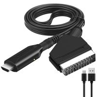 [LUNA electronic accessories] สายแปลง HDMI เป็น Scart แบบพกพาอะแดปเตอร์เสียงวิดีโอตะกั่ว1ม. สำหรับทีวี DVD ความละเอียดสูง