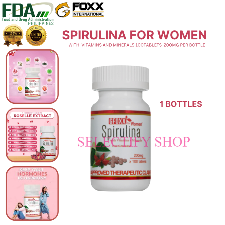 Gfoxx Spirulina For women original ( 1 Bottle ) Lazada PH