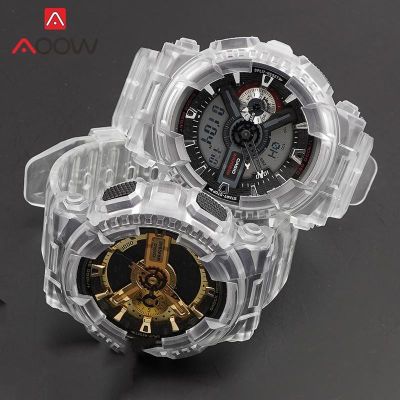 ▣ เรซิ่นที่มีสีสันสายกีฬาสำหรับ Casio G-SHOCK GA-100 GA-110 GA-120 GD-110 โปร่งใสผู้ชายเปลี่ยนนาฬิกาวงป้องกันกรณี