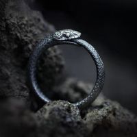 benhouse New design Ouroboros ring stainless steel dark pioneer male and female couple Rings