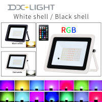 LED Flood Light 100W 50W 30W 20W 220V IP68 Waterproof Outdoor Spotlight Street Light Foco Led Exterior Wall Lamp RGB Reflector