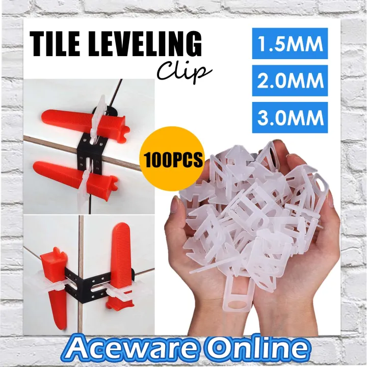 100PCS REUSABLE PLASTIC CERAMIC TILE LEVELING CLIP 1.5MM 2MM 3MM/TILE