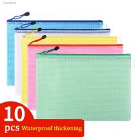 ☸ 10pcs A4/A5/A6 Mesh Zipper Pouch Document Bag Waterproof Zip File Folders School Office Supplies Pencil Case Storage Bags