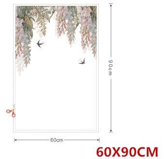 【✆New✆】 shang815558 ฟิล์มแก้วไฟฟ้าสถิตลายนกพืชดอกดอกไม้ห้องอาบน้ำห้องนั่งเล่นห้องครัวประตูระเบียงฟิล์มกระจกหน้าต่าง N4