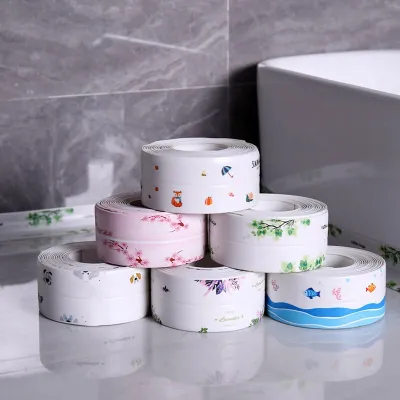 Bathroom Kitchen Sink Sealing Strip Tape Caulk Strip PVC Self Adhesive Waterproof Wall Sticker Sink Seam Edge Tape Sealing Tape Decanters